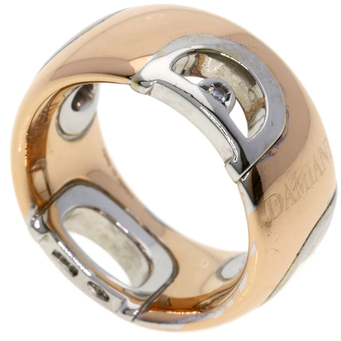 DAMIANI D ICON DIAMOND RING K18 PINK GOLD K18 WHITE GOLD: Damiani D Icon Diamond Ring K18 Pink Gold K18 White Gold Brand: Damiani Type: Ring Material: K18 Pink Gold, Main Stone/Creation Natural Color: Gold Size: 4.5(US) Accessories: None Accessor