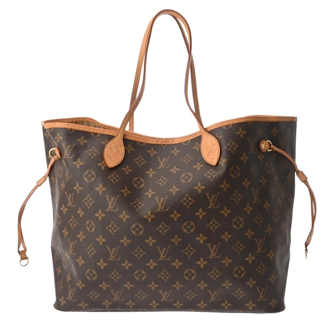 LOUIS VUITTON NEVERFULL GM MONOGRAM BROWN TOTE BAG: LOUIS VUITTON Neverfull GM Monogram Brown Tote Bag Brand: LOUIS VUITTON Type: Tote Bag Material: Monogram canvas Color: Brown Size: H:about 13.0inch W:about 15.7inch D:about 7.9inch Accessories: