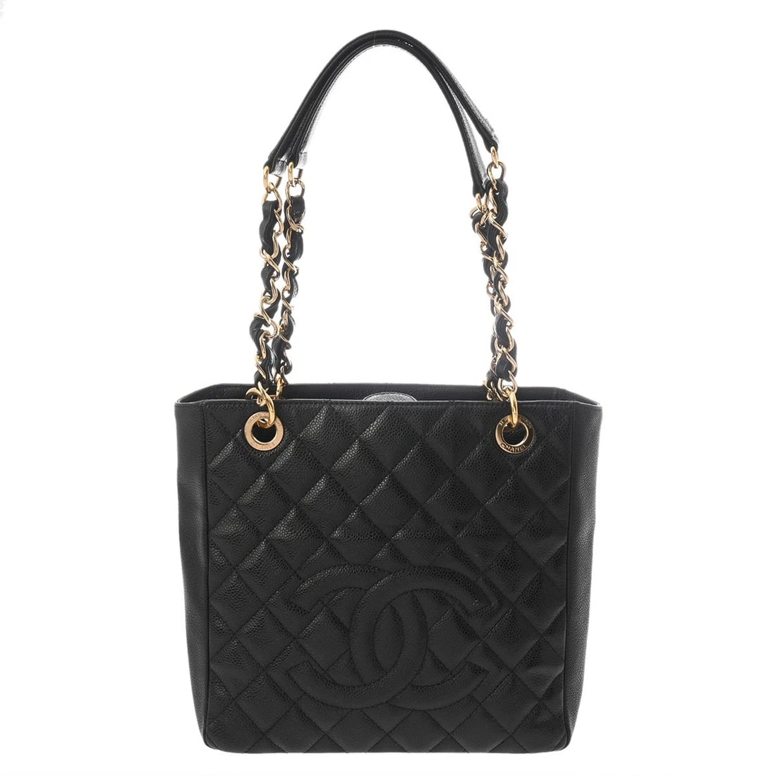CHANEL PST MATRASSE CAVIAR SKIN BLACK TOTE BAG (1 of 8)