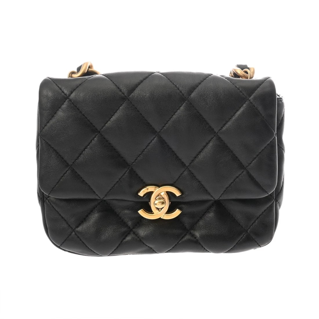 CHANEL SMALL FLAP BAG MATRASSE BLACK SHOULDER BAG (1 of 8)
