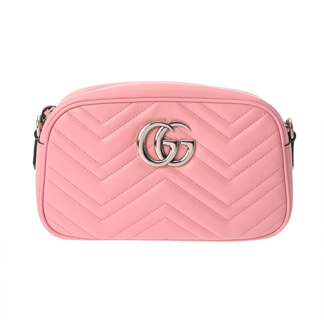 GUCCI SMALL CAMERA BAG GG MARMONT PINK SHOULDER BAG: GUCCI Small camera bag GG Marmont pink Shoulder Bag Brand: GUCCI Type: Shoulder Bag Material: Quilted leather Color: pink × SilverMetal Size: H:about 5.5inch W:about 9.4inch (maximum) D:about 2.8