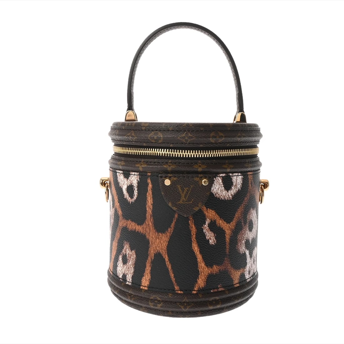 LOUIS VUITTON CANNES LV ANIMAL/MONOGRAM BROWN HANDBAG: LOUIS VUITTON Cannes LV Animal/Monogram Brown Handbag Brand: LOUIS VUITTON Type: Handbag Material: Coated canvas Color: Brown × Gold Metal Size: H:about 6.7inch W:about 5.9inch D:about