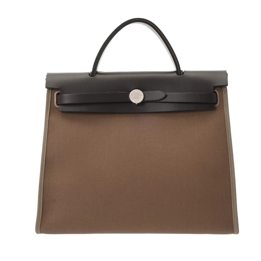 HERMES HERBAG ZIP PM 2WAY ETOUPE/EBENE UNISEX HANDBAG (1 of 8)