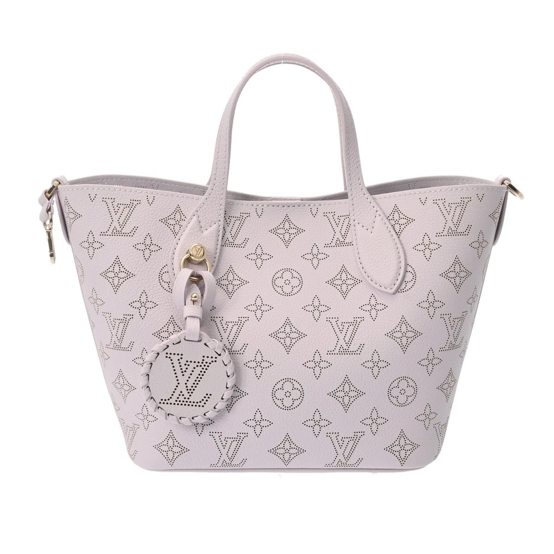 LOUIS VUITTON BLOSSOM PM MONOGRAM MAHINA LEATHER: LOUIS VUITTON Blossom PM Monogram Mahina leather Brand: LOUIS VUITTON Type: Handbag Material: leather Color: Misty Lilac × Gold Metal Size: H:about 7.9inch W:about 8.3inch (Bottom) D:about 5.1inc