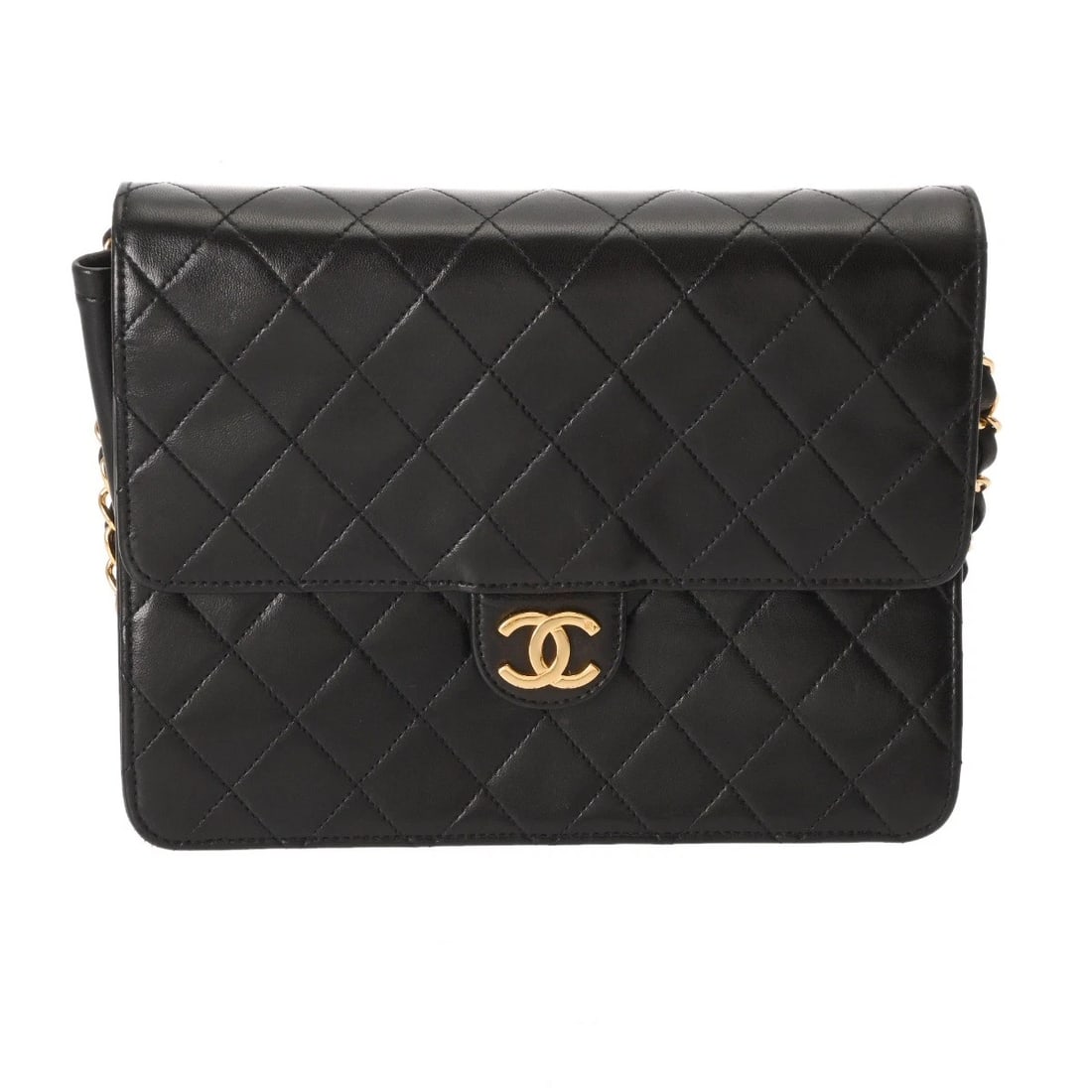 CHANEL PUSH LOCK CHAINSHOULDER: CHANEL Push Lock ChainShoulder Brand: CHANEL Type: Shoulder Bag Material: lambskin Color: black × Gold Metal Size: H:about 7.1inch W:about 8.7inch D:about 3.1inch maximum Shoulder:about 35.4inch