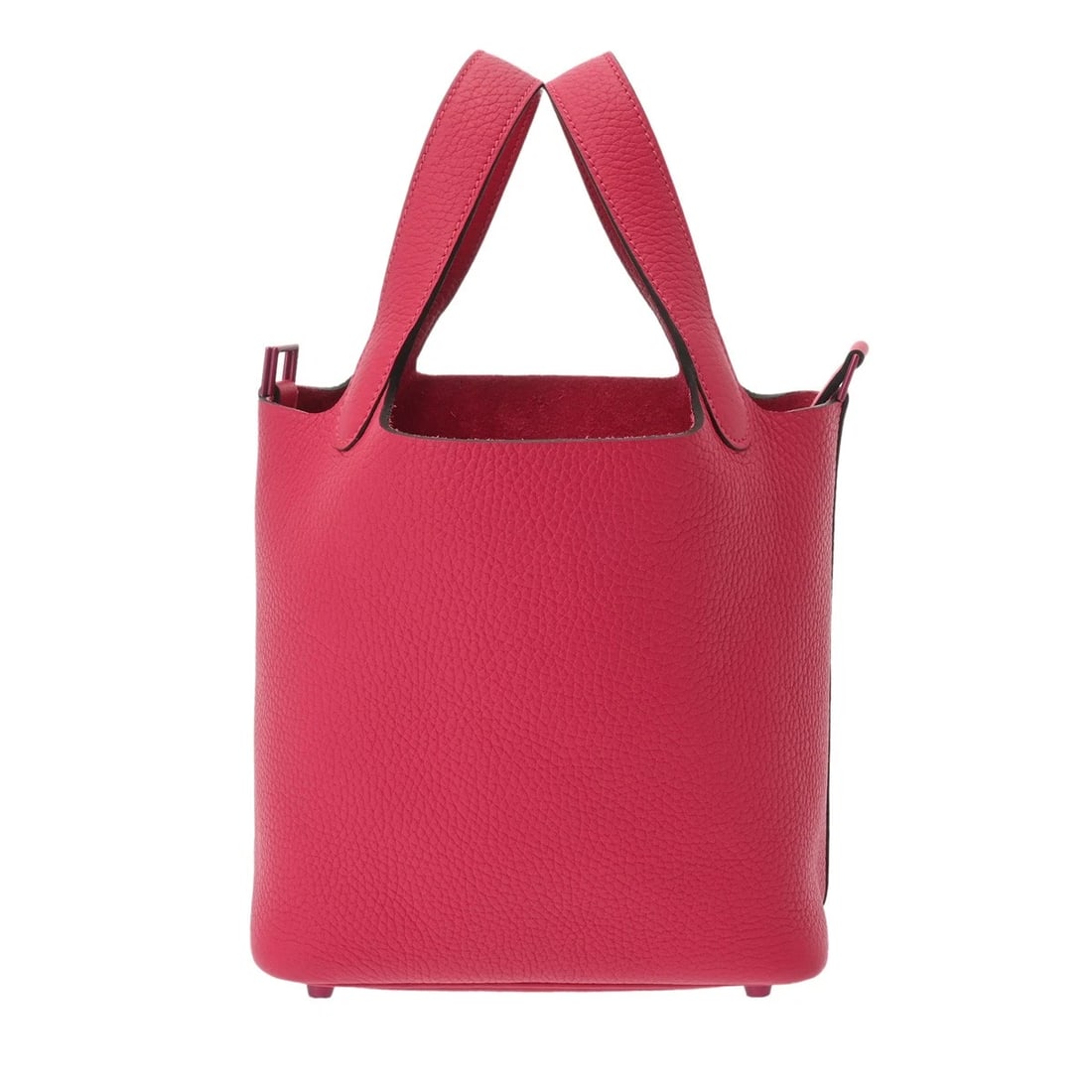 HERMES PICOTIN ROCK PM CLEMENCE ROSE MEXICO HANDBAG: HERMES Picotin Rock PM Clemence Rose mexico Handbag Brand: HERMES Type: Handbag Material: Taurillon Clemence Color: Rose mexico × SilverMetal Size: H:about 7.5inch W:about 7.1inch D:about