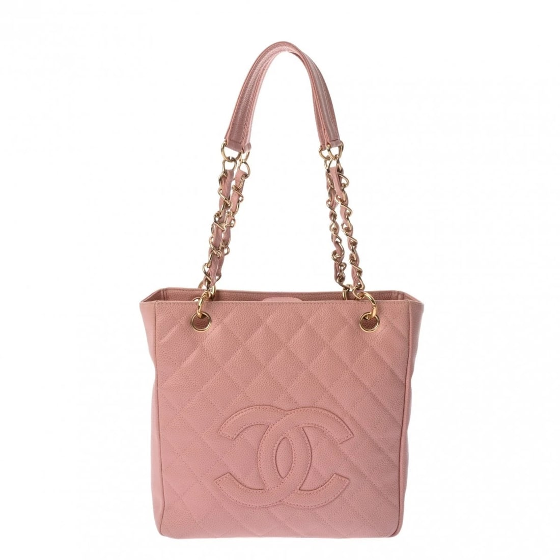 CHANEL PST MATRASSE CAVIARSKIN PINK TOTE BAG: CHANEL PST Matrasse Caviarskin pink Tote Bag Brand: CHANEL Type: Tote Bag Material: Caviarskin Color: pink × Gold Metal Size: H:about 9.4inch W:about 9.8inch (maximum) D:about 3.5inch Handle:abou