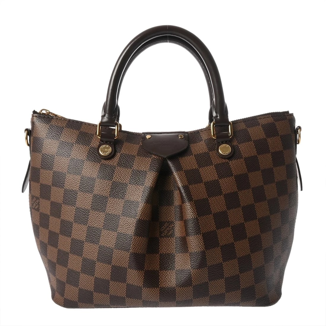 LOUIS VUITTON SIENNA PM 2WAY DAMIER EBENE HANDBAG: LOUIS VUITTON Sienna PM 2WAY Damier Ebene Handbag Brand: LOUIS VUITTON Type: Handbag Material: Damier canvas Color: Ebene Size: H:about 8.3inch (Center) W:about 9.8inch (Bottom) D:about