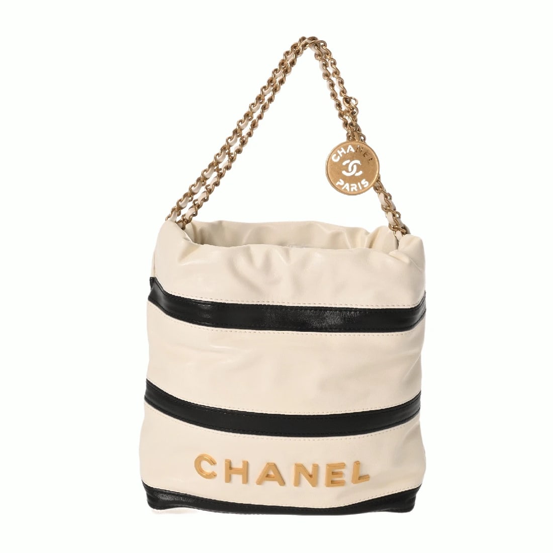 CHANEL MINI HANDBAG WHITE / BLACK HANDBAG (1 of 8)