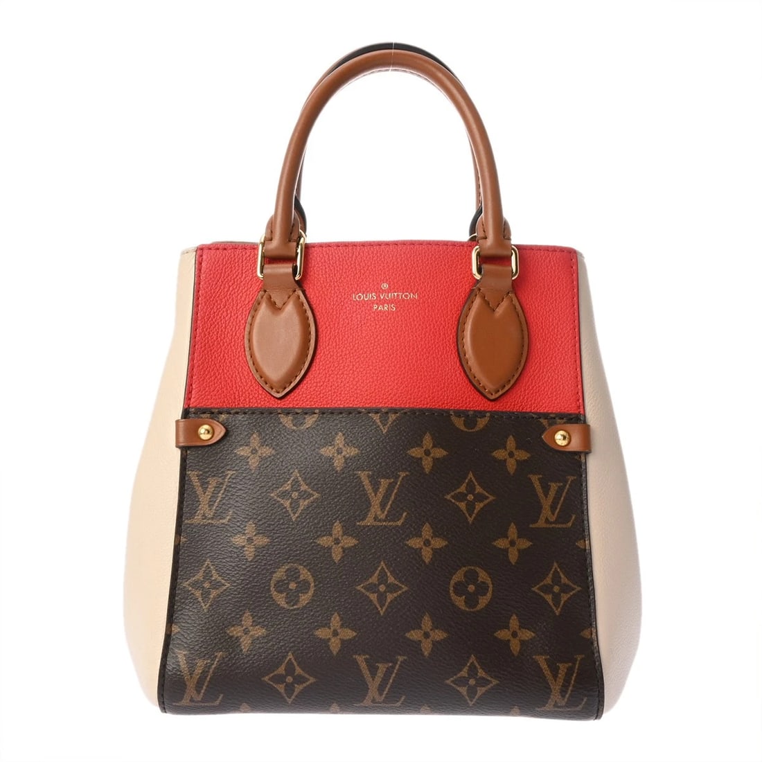 LOUIS VUITTON FOLD TOTE PM MONOGRAM CANVAS: LOUIS VUITTON Fold Tote PM Monogram canvas Brand: LOUIS VUITTON Type: Handbag Material: leather/Monogram canvas Color: Cerise/Creme/Noir × Gold Metal Size: H:about 8.7inch (Center) W:about 7.9inc