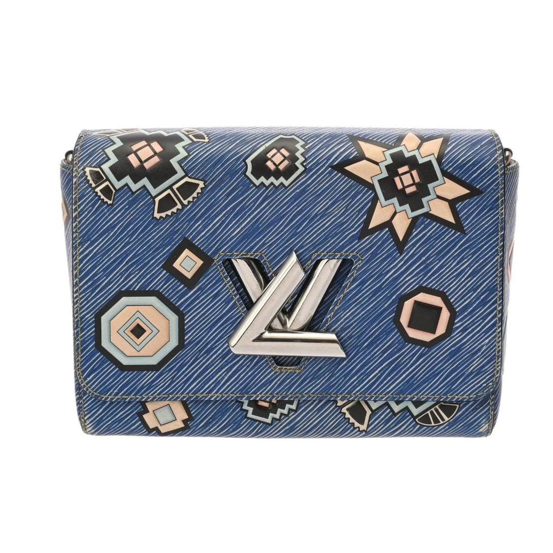 LOUIS VUITTON TWIST MM LEATHER BLUE SHOULDER BAG: LOUIS VUITTON Twist MM Leather blue Shoulder Bag Brand: LOUIS VUITTON Type: Shoulder Bag Material: Epi Denim Leather Color: blue Size: H:about 6.7inch W:about 9.1inch D:about 3.7inch (maximum) Sho