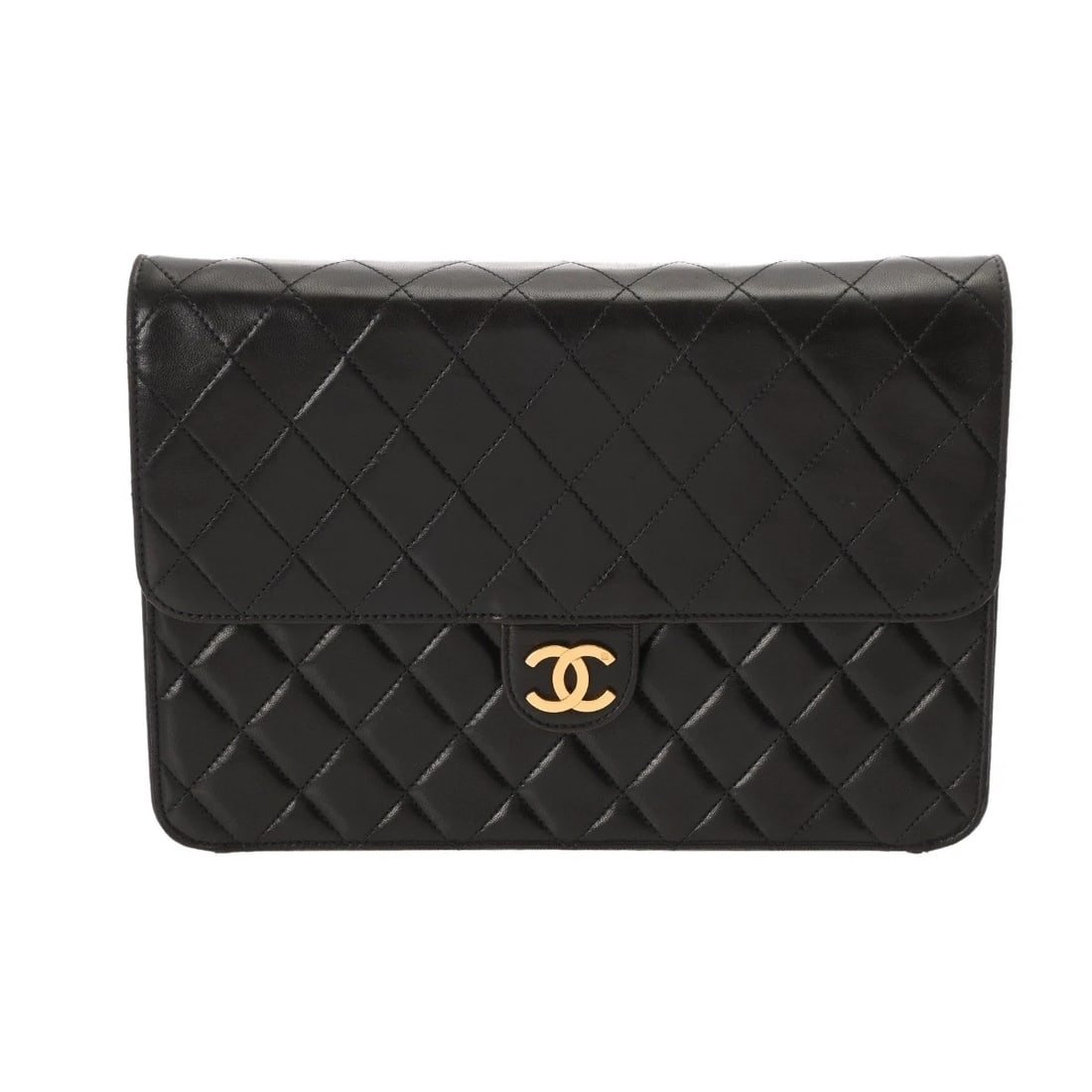 CHANEL PUSH LOCK CHAIN SHOULDER BLACK SHOULDER BAG (1 of 7)