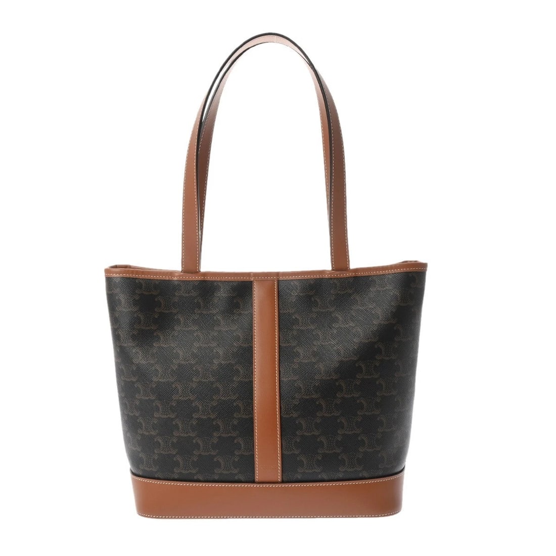 CELINE SMALL CAVAS TRIOMPHE CANVAS/CALF TAN HANDBAG (1 of 8)