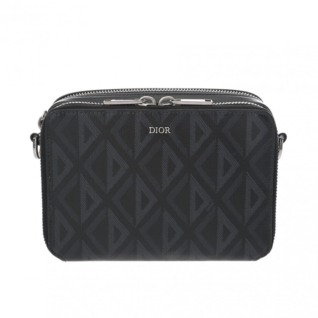 DIOR STRAP ZIP POUCH DIAMOND BLACK MENS SHOULDER BAG: Dior Strap Zip Pouch diamond black mens Shoulder Bag Brand: Dior Type: Shoulder Bag Material: PVC Color: black × SilverMetal Size: H:about 4.7inch W:about 6.7inch D:about 2.0inch Shoulder:about 5