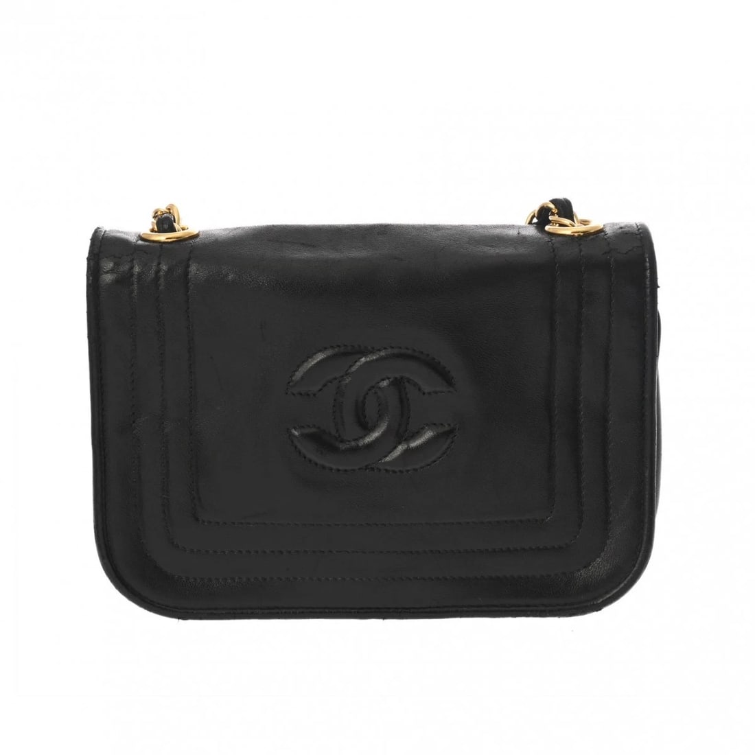 CHANEL MINI FLAP BAG CHAINSHOULDER BLACK: CHANEL Mini flap bag ChainShoulder black Brand: CHANEL Type: Shoulder Bag Material: lambskin Color: black × Gold Metal Size: H:about 4.3inch W:about 6.7inch D:about 2.0inch Shoulder:about 37.4inc