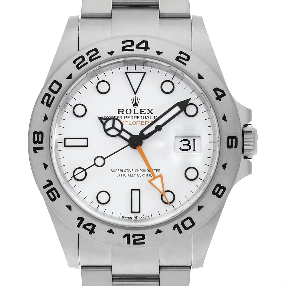ROLEX EXPLORER WHITE WATCH: ROLEX Explorer white Watch Brand: ROLEX Type: Wrist watch Material: Band Material Stainless Steel, Case Material Stainless Steel Color: Dial Color White Size: Case:W42mm Circumference of