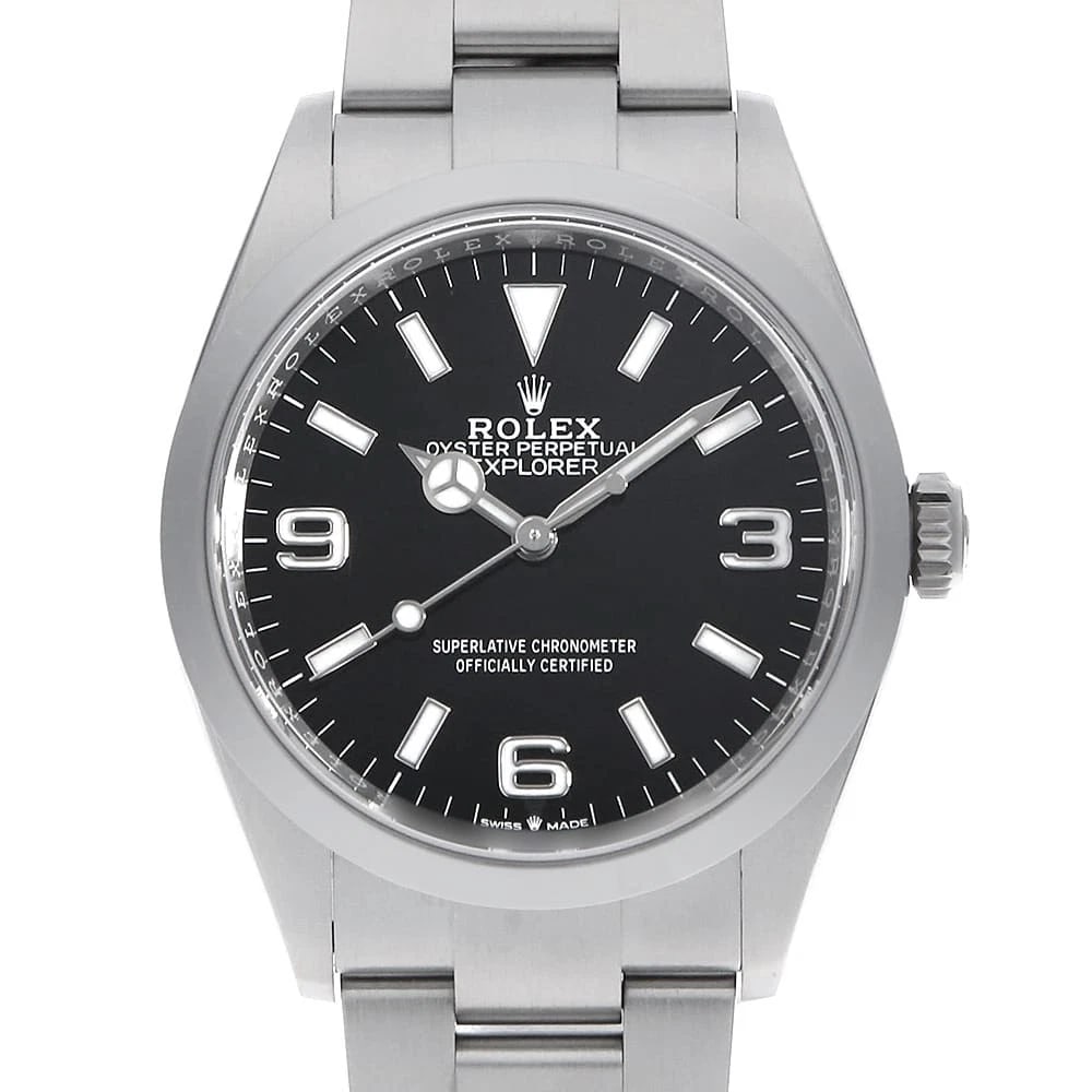 ROLEX EXPLORER BLACK WATCH: ROLEX Explorer black Watch Brand: ROLEX Type: Wrist watch Material: Band Material Stainless Steel, Case Material Stainless Steel Color: Dial Color Black Size: Case:W36mm Circumference of Wrist:19c