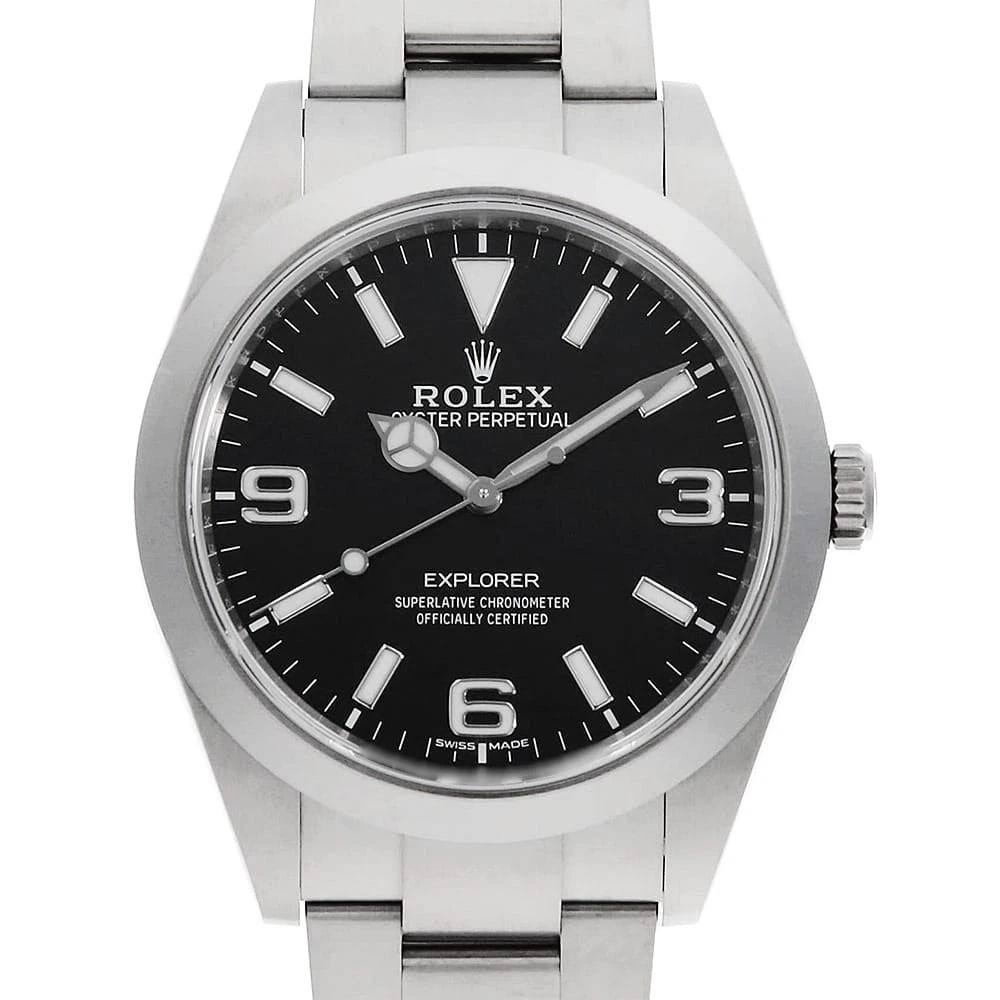 ROLEX EXPLORER WHITE BLACK WATCH: ROLEX Explorer White black Watch Brand: ROLEX Type: Wrist watch Material: Band Material Stainless Steel, Case Material Stainless Steel Color: Dial Color Black Size: Case:W39mm Circumference of Wri