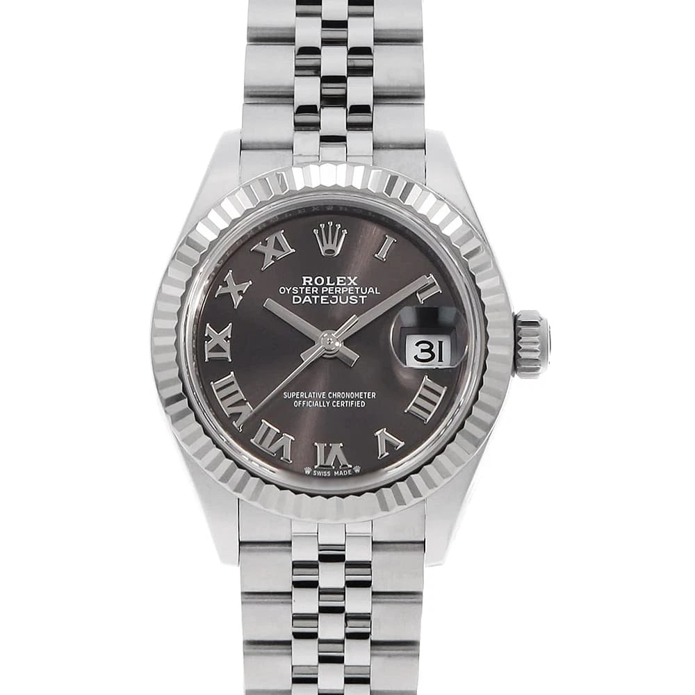 ROLEX DATEJUST GRAY WATCH: ROLEX Datejust gray Watch Brand: ROLEX Type: Wrist watch Material: Band Material Stainless Steel, Case Material Stainless Steel/White gold Color: Dial Color Gray Size: Case:W28mm Circumference of