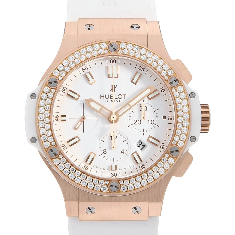 HUBLOT BIG BANG WATCH: HUBLOT Big Bang Watch Brand: HUBLOT Type: Wrist watch Material: Band Material rubber, Case Material Pink Gold Color: Dial Color White Size: Case:W44mm Accessories: None Accessories Notice: