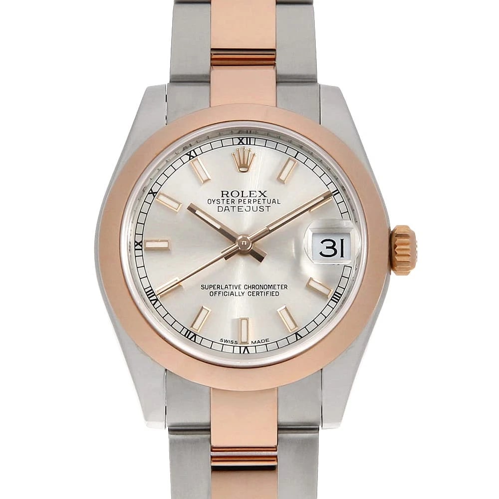 ROLEX DATEJUST DIAMOND SILVER WATCH: ROLEX Datejust diamond Silver Watch Brand: ROLEX Type: Wrist watch Material: Band Material Stainless Steel/Pink Gold, Case Material Stainless Steel/Pink Gold Color: Dial Color Silver Size: Case:W3