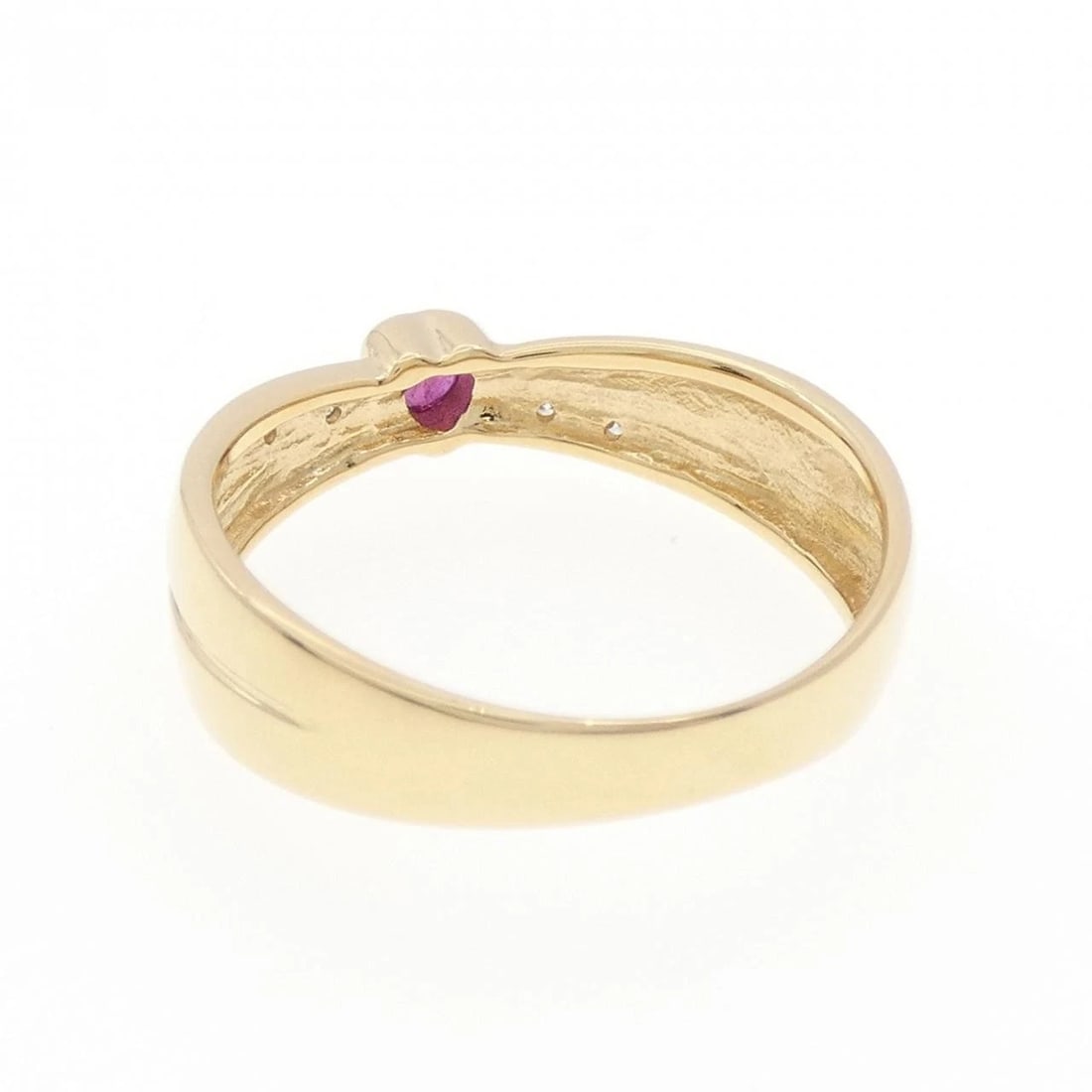 K18YG HEART RUBY RING - 2