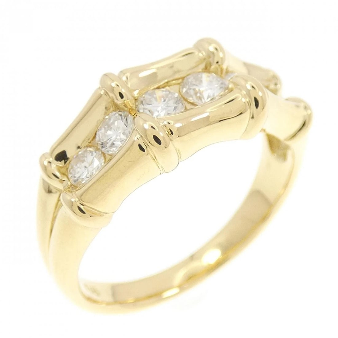K18YG DIAMOND RING: K18YG Diamond Ring Brand: Unbranded Type: Diamond Ring Material: K18 yellow gold, Main Stone/Creation Natural Color: Yellow Gold Size: US5 3/4 Accessories: None Accessories Notice: When