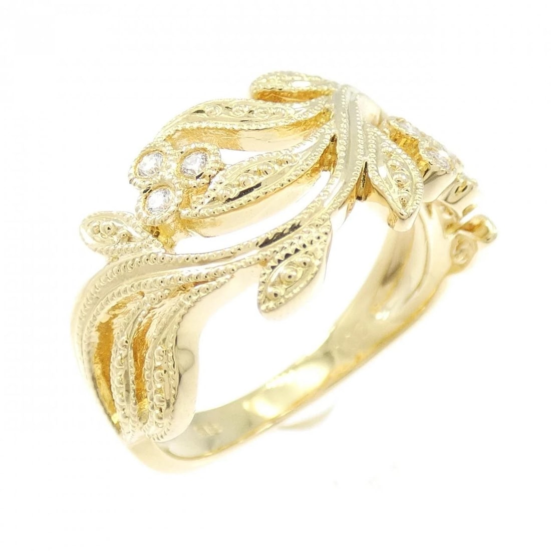 K18YG DIAMOND RING: K18YG Diamond Ring Brand: Unbranded Type: Diamond ring Material: K18 yellow gold, Main Stone/Creation Natural Color: Yellow Gold Size: US5 3/4 Accessories: None Accessories Notice: When