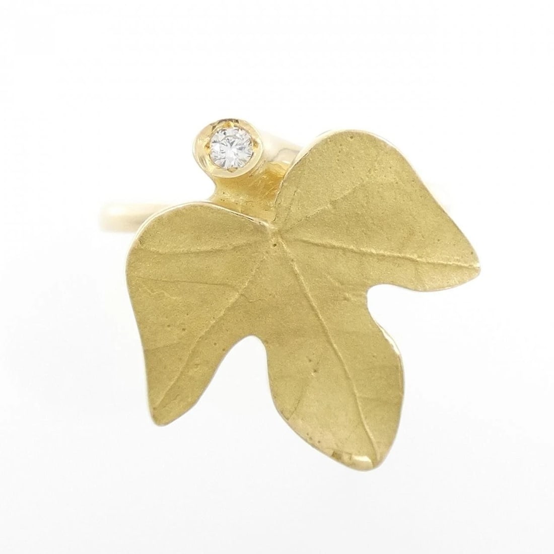K18YG LEAF DIAMOND RING - 2