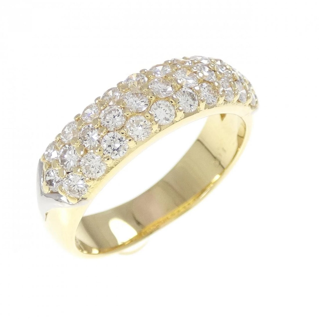 K18YG/PT900 PAVE DIAMOND RING: K18YG/PT900 Pave Diamond Ring Brand: Unbranded Type: Diamond Ring Material: 18k yellow gold / Platinum 900, Main Stone/Creation Natural Color: YG,Silver Size: US7 Accessories: None Accesso