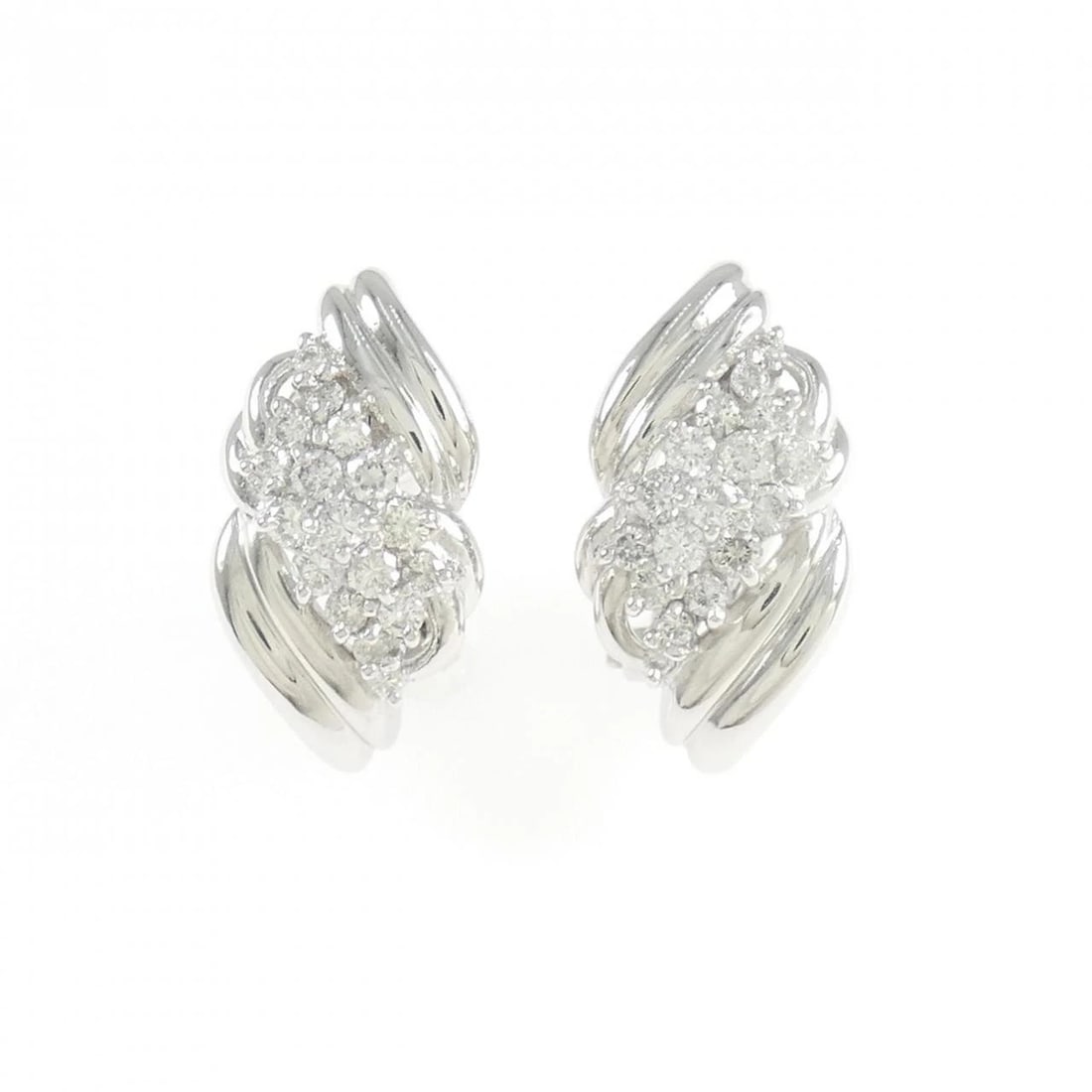 K18WG/PT900/K14WG DIAMOND PIERCE/EARRING: K18WG/PT900/K14WG Diamond Pierce/Earring Brand: Unbranded Type: Diamond Pierce/Earring Material: 18K White Gold/Platinum 900/14K White Gold, Main Stone/Creation Natural Color: White Gold,Silver