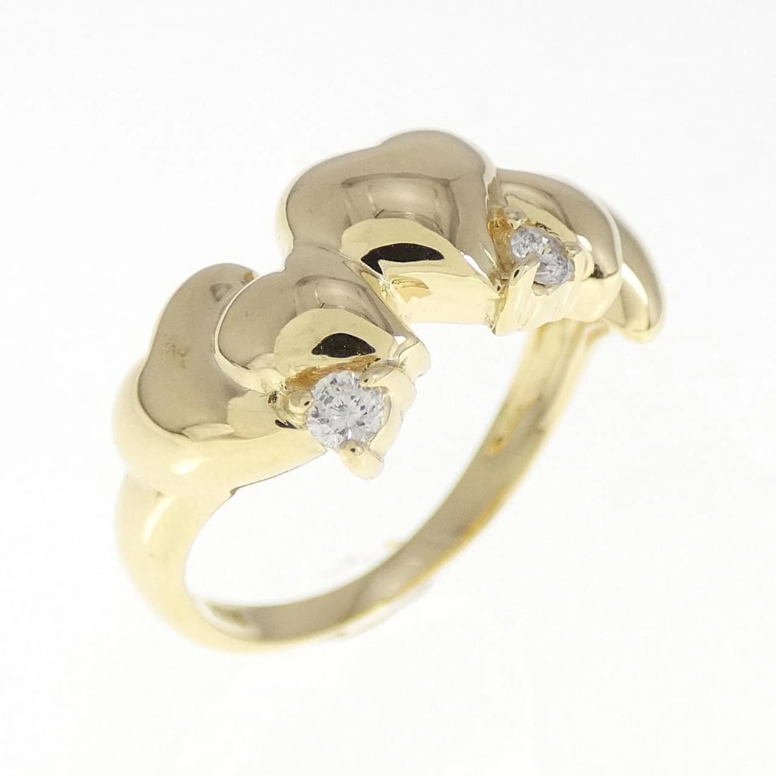 K18YG HEART DIAMOND RING: K18YG Heart Diamond Ring Brand: Unbranded Type: Diamond Ring Material: K18 yellow gold, Main Stone/Creation Natural Color: Yellow Gold Size: US3 3/4 Accessories: None Accessories Notice: When