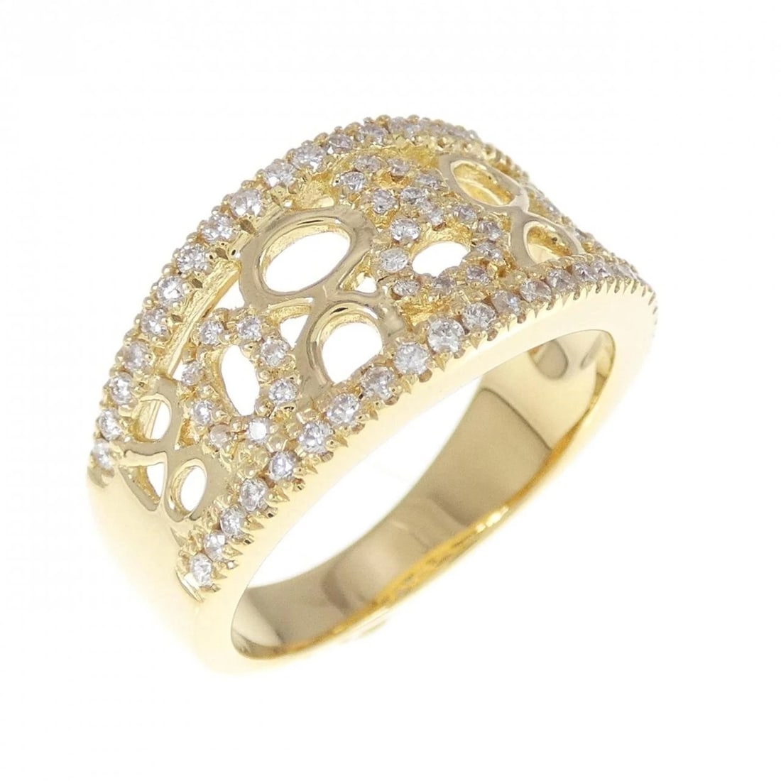 K18YG DIAMOND RING: K18YG Diamond Ring Brand: Unbranded Type: Diamond Ring Material: K18 yellow gold, Main Stone/Creation Natural Color: Yellow Gold Size: US6 3/4 Accessories: None Accessories Notice: When