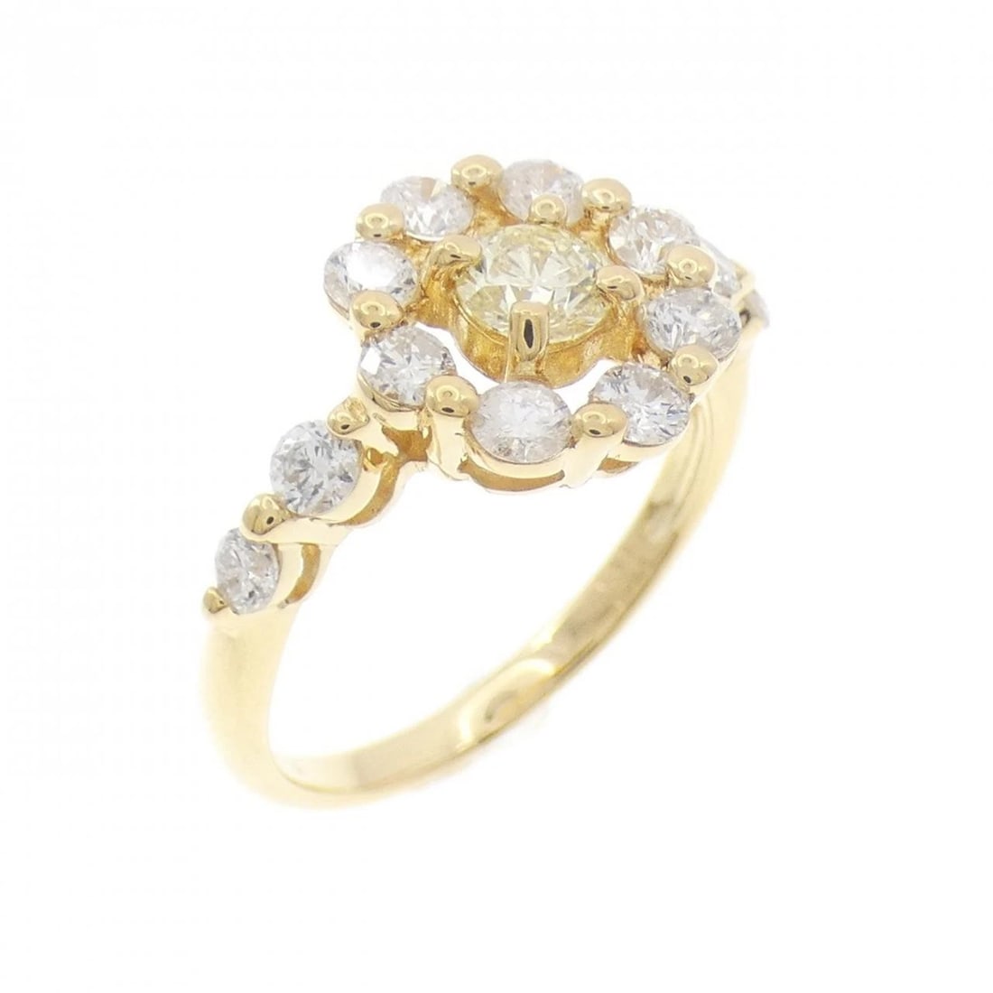 K18YG DIAMOND RING: K18YG Diamond Ring Brand: Unbranded Type: Diamond ring Material: K18 yellow gold, Main Stone/Creation Natural Color: Yellow Gold Size: US5 3/4 Accessories: None Accessories Notice: When