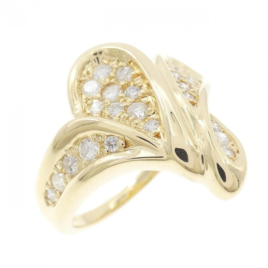 K18YG DIAMOND RING: K18YG Diamond Ring Brand: Unbranded Type: Diamond Ring Material: K18 yellow gold, Main Stone/Creation Natural Color: Yellow Gold Size: US6 1/4 Accessories: None Accessories Notice: When