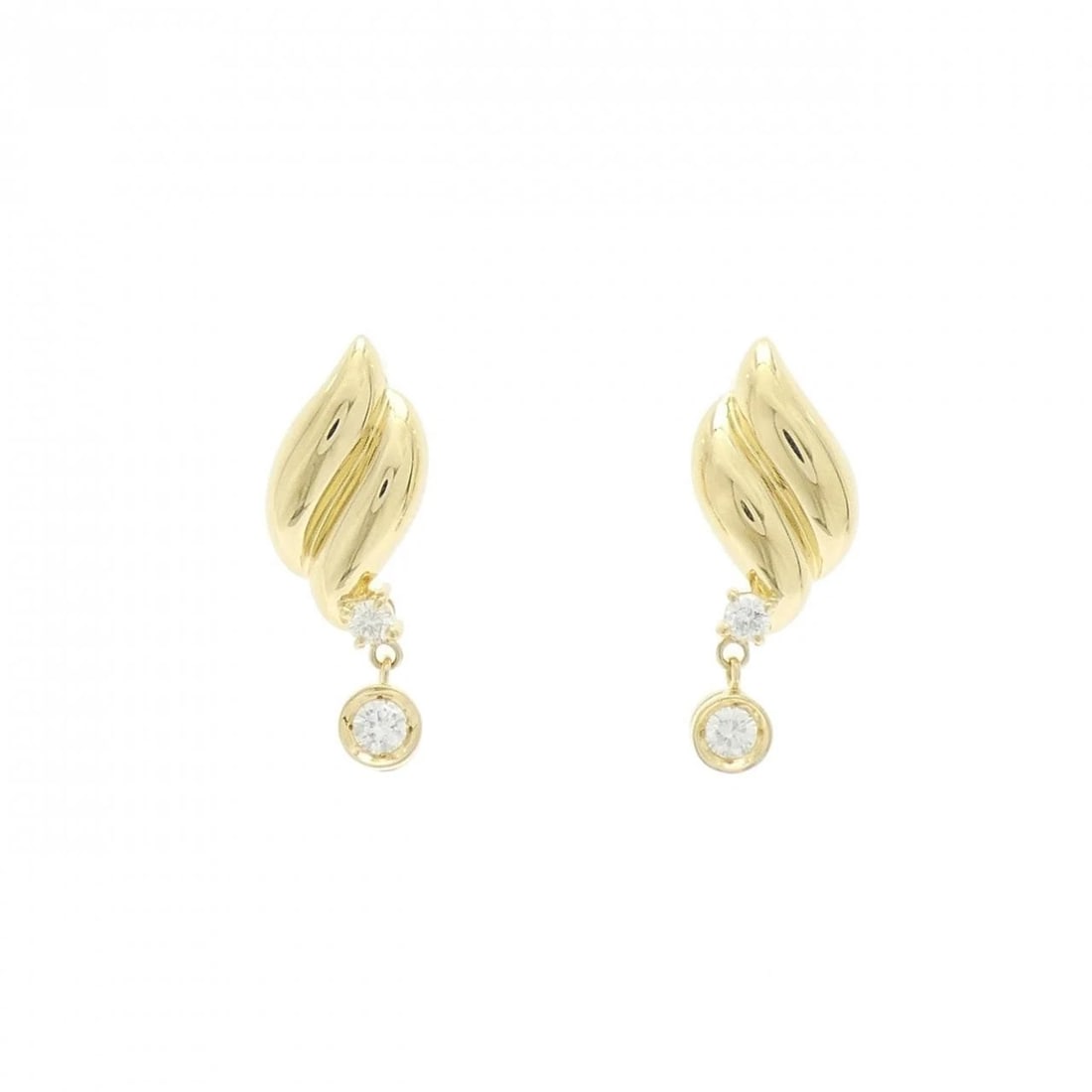 K18YG DIAMOND PIERCE: K18YG Diamond Pierce Brand: Unbranded Type: Diamond Pierce/Earring Material: K18 yellow gold, Main Stone/Creation Natural Color: Yellow Gold Size: Actual Size Approx. height x width: 23.0mm x