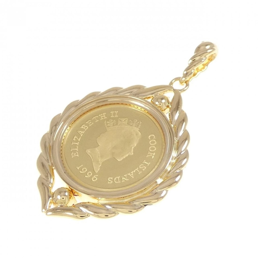 K18YG (FRAME) RUBY COIN PENDANT - 2