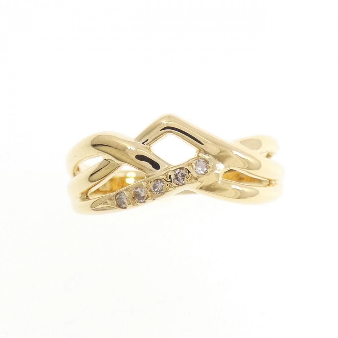 K18YG DIAMOND RING: K18YG Diamond Ring Brand: Unbranded Type: Diamond Ring Material: K18 yellow gold, Main Stone/Creation Natural Color: Yellow Gold Size: US5 1/2 Accessories: None Accessories Notice: When