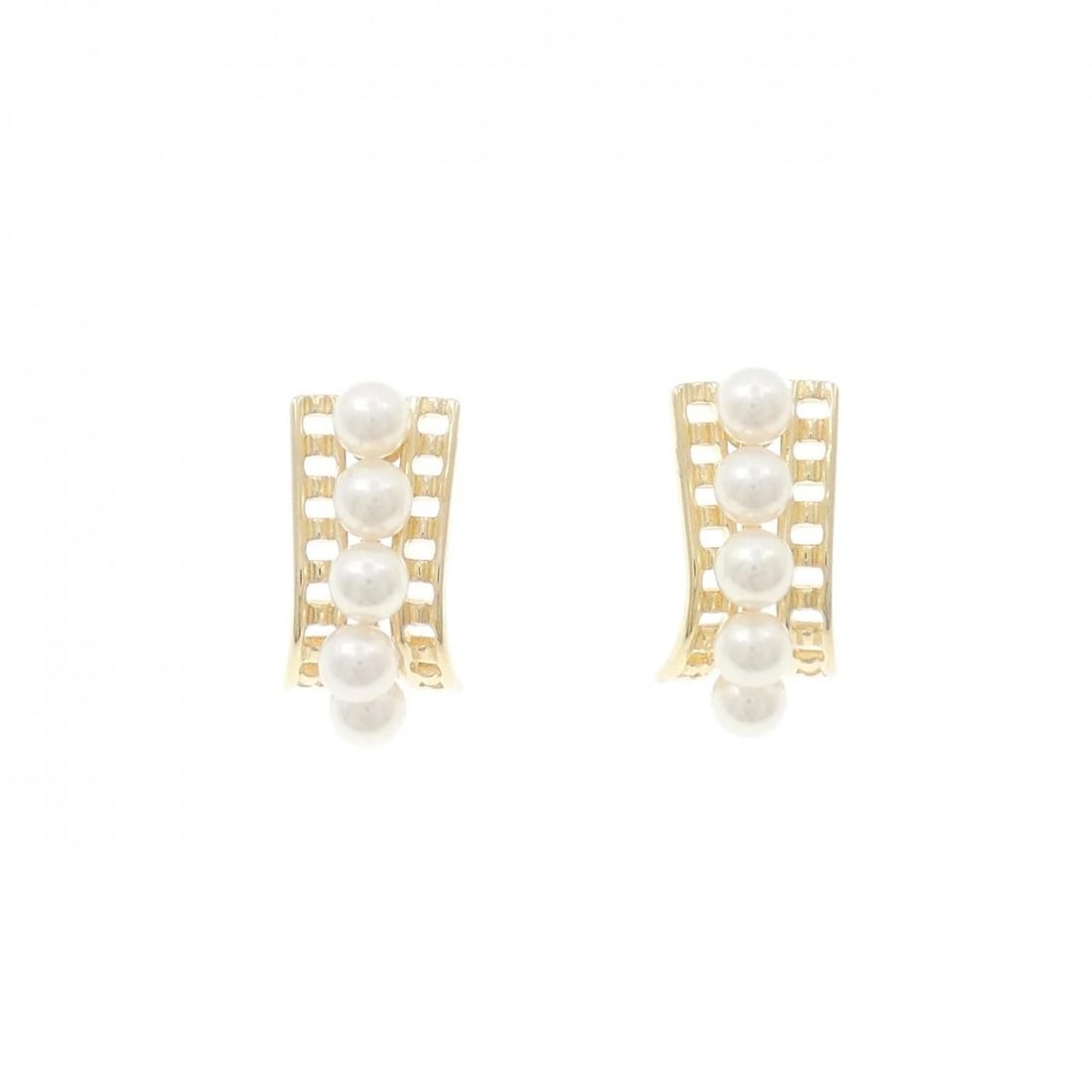 K18YG AKOYA PEARL PIERCE: K18YG Akoya Pearl Pierce Brand: Unbranded Type: Akoya Pearl Pierce/Earring Material: K18 yellow gold, Main Stone/Creation Akoya Pearl Color: Yellow Gold Size: Actual Size Approx. height x