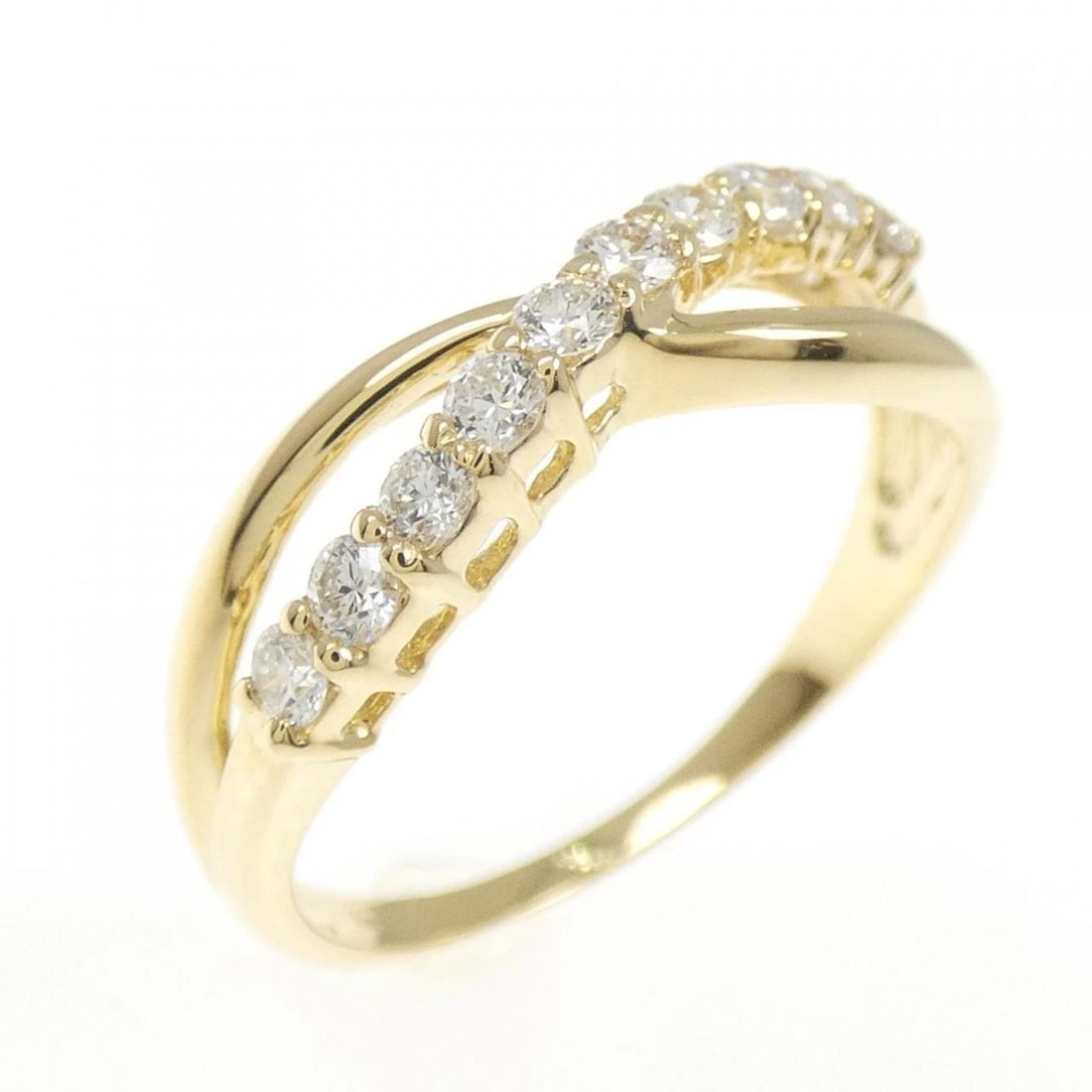 K18YG DIAMOND RING: K18YG Diamond Ring Brand: Unbranded Type: Diamond ring Material: K18 yellow gold, Main Stone/Creation Natural Color: Yellow Gold Size: US5 3/4 Accessories: None Accessories Notice: When