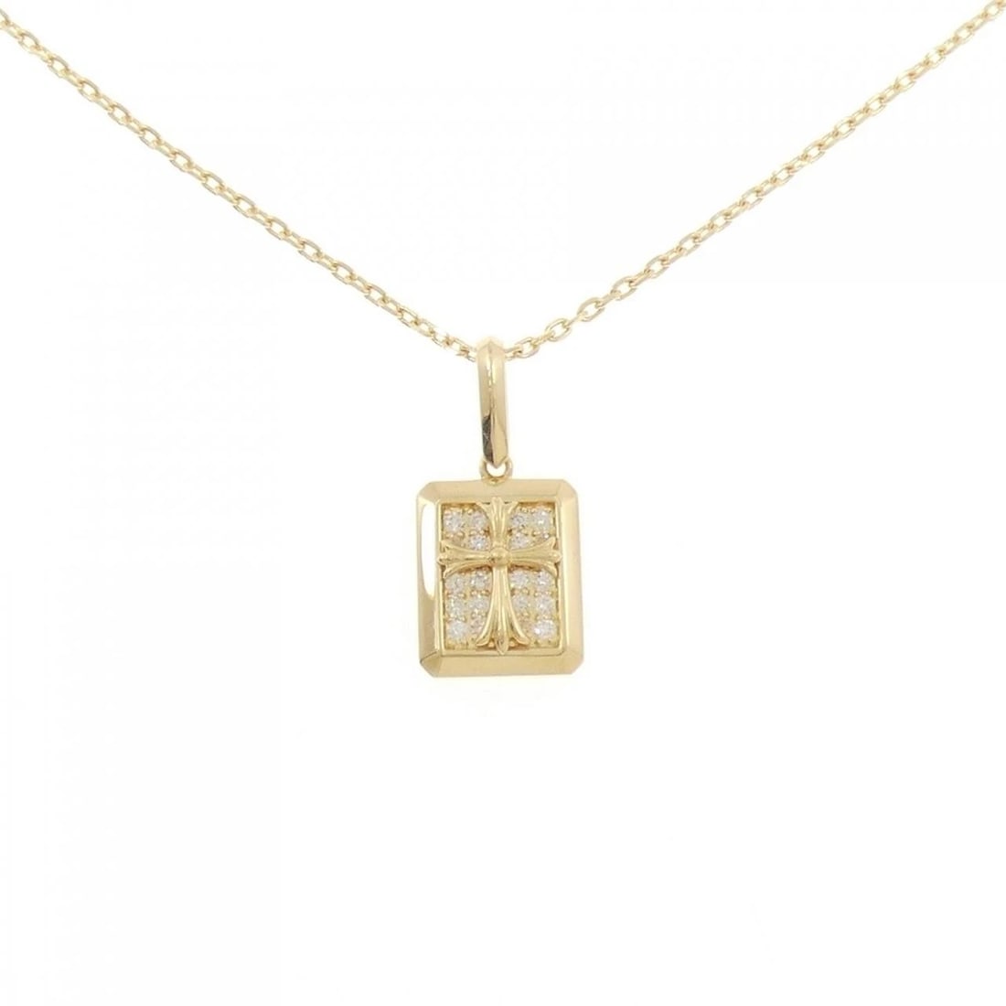 K18YG CROSS DIAMOND NECKLACE: K18YG Cross Diamond Necklace Brand: Unbranded Type: Diamond Necklace Material: K18 yellow gold, Main Stone/Creation Natural Color: Yellow Gold Size: 41cmActual Size Pendant length approx. x
