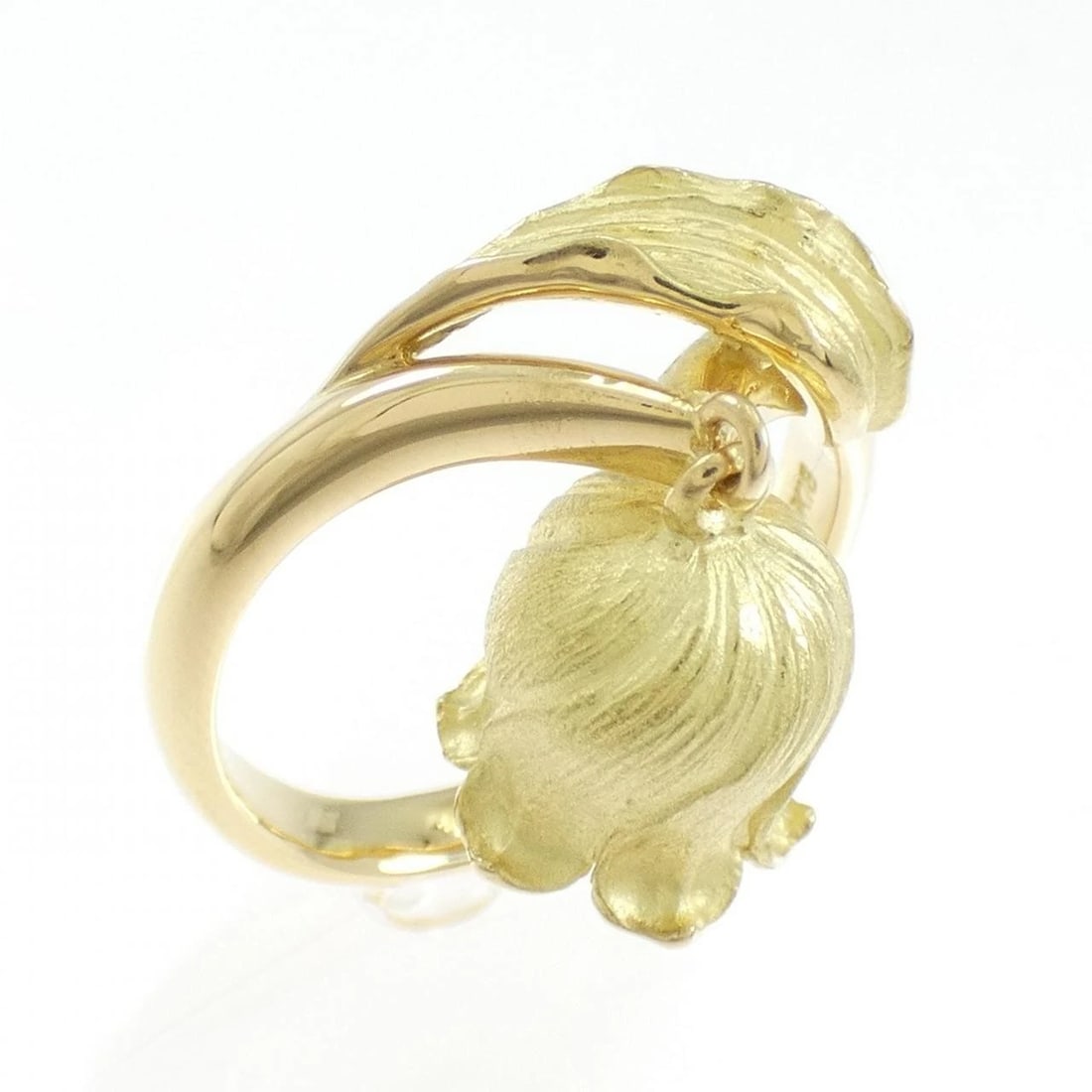 K18YG FLOWER DIAMOND RING: K18YG Flower Diamond Ring Brand: Unbranded Type: Diamond Ring Material: K18 yellow gold, Main Stone/Creation Natural Color: Yellow Gold Size: US7 Accessories: None Accessories Notice: When