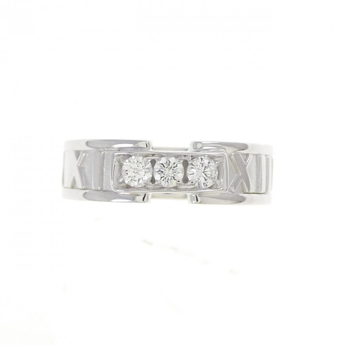 TIFFANY&CO. ATLAS RING: TIFFANY&Co. Atlas Ring Brand: TIFFANY & Co. Type: Ring Material: 750 white gold, Main Stone/Creation Natural Color: White Gold Size: US5.5 Accessories: None Accessories Notice: When
