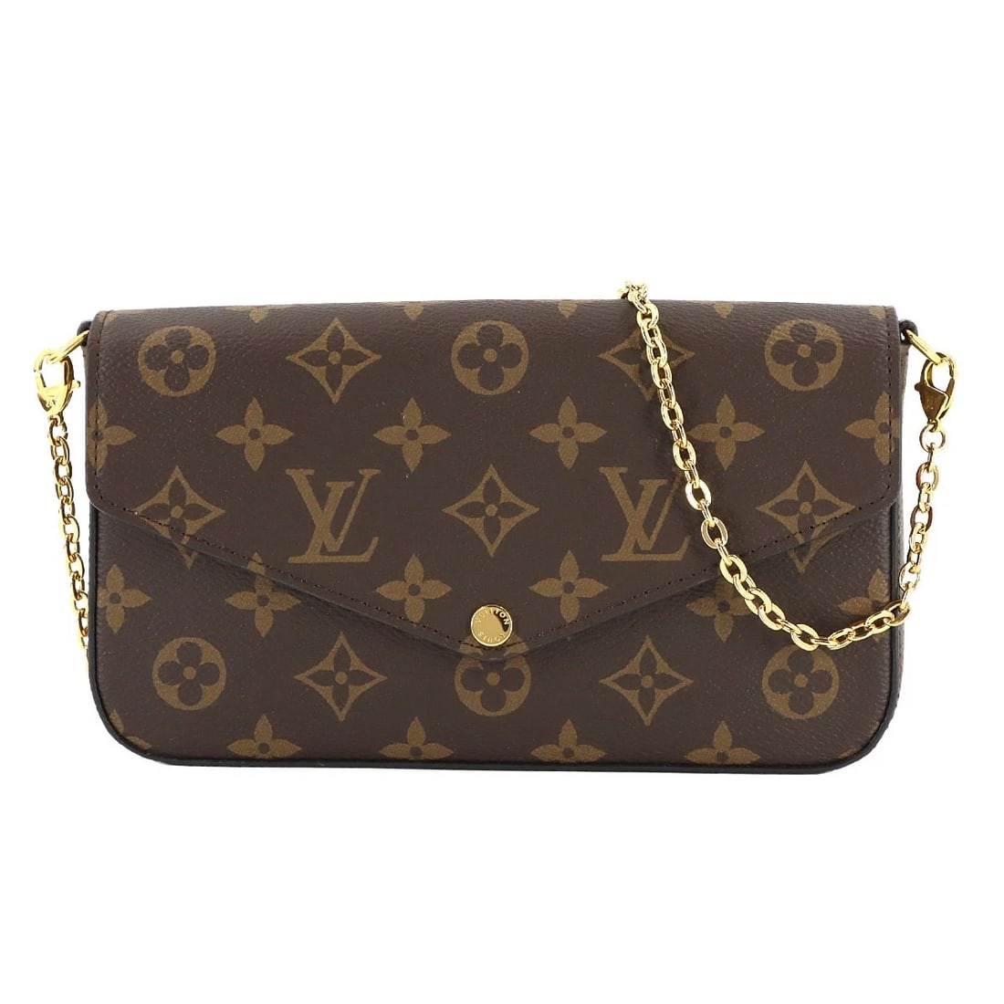 LOUIS VUITTON MONOGRAM FELICIE POCHETTE CHAIN LONG WALLET (1 of 5)