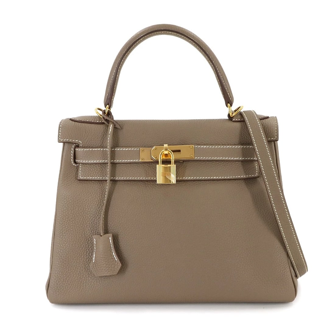 HERMES KELLY 28 2WAY HAND SHOULDER BAG: HERMES Kelly 28 2way Hand Shoulder Bag Brand: HERMES Type: Hand Bag / Shoulder bag Material: Veau Togo Color: Etoupe Size: W 11.02 inch, H 8.46 inch, D 4.72 inch Accessories: None Accessor