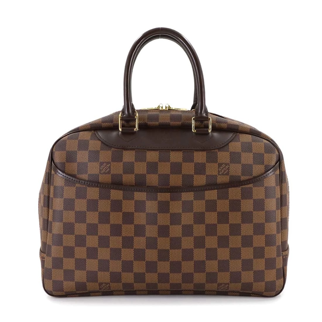 LOUIS VUITTON DAMIER DEAUVILLE SPO HAND BAG: LOUIS VUITTON Damier Deauville SPO Hand Bag Brand: LOUIS VUITTON Type: Hand Bag Material: Damier Canvas Color: Ebene Size: W 13.58 inch, H 9.84 inch, D 5.12 inch Accessories: None Accessor