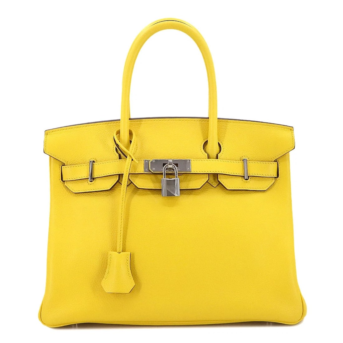 HERMES BIRKIN 30 TAURILLON NOVILLO JAUNE DE NAPLES HAND BAG: HERMES Birkin 30 Taurillon Novillo Jaune de Naples Hand Bag Brand: HERMES Type: Hand Bag Material: Taurillon Novillo Color: Jaune de Naples Size: W 11.81 inch, H 9.65 inch, D 6.30 inch 