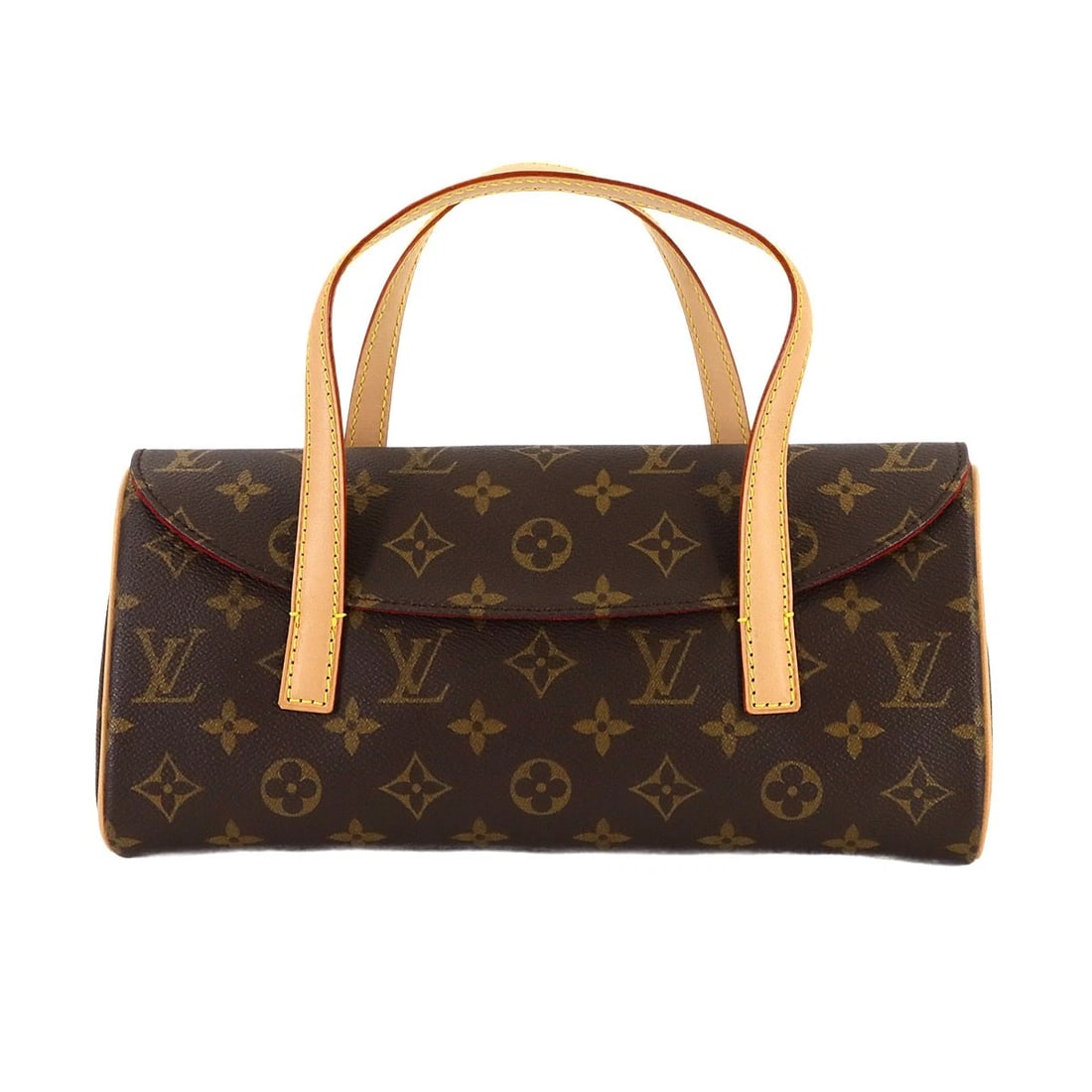 LOUIS VUITTON MONOGRAM SONATINE HAND BAG BROWN: LOUIS VUITTON Monogram Sonatine Hand Bag Brown Brand: LOUIS VUITTON Type: Hand Bag Material: Monogram Canvas Color: Monogram Size: W 11.22 inch, H 5.51 inch, D 1.97 inch Accessories: None
