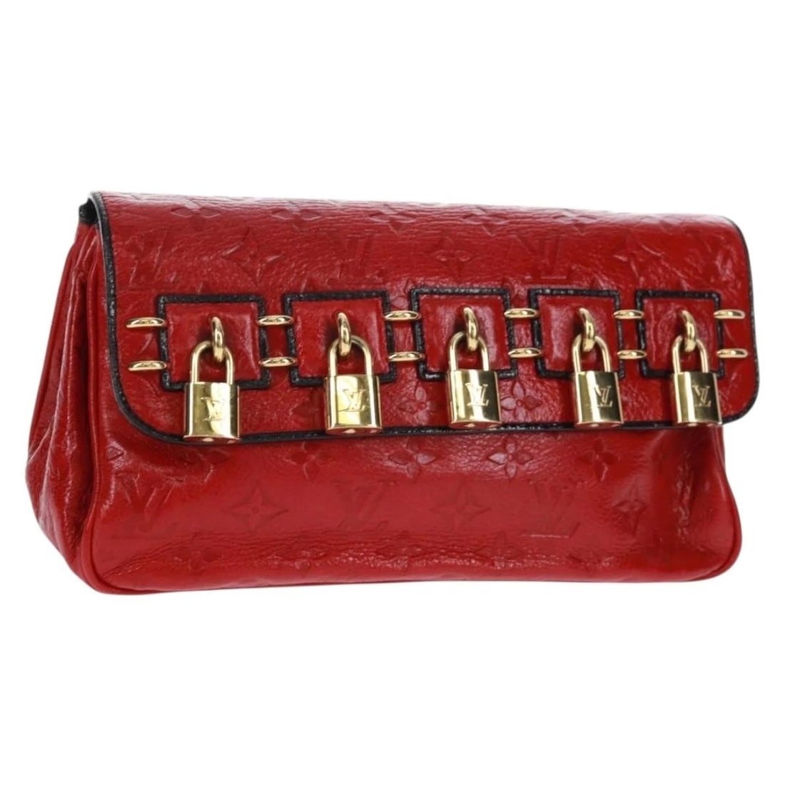 LOUIS VUITTON MONOGRAM CLUTCH BAG: LOUIS VUITTON Monogram Clutch Bag Brand: LOUIS VUITTON Type: Clutch Bag Material: Monogram Canvas Color: Red Size: W10.6 x H6.3 x D2.8inch(Approx) Accessories: None Accessories Notice: Whe
