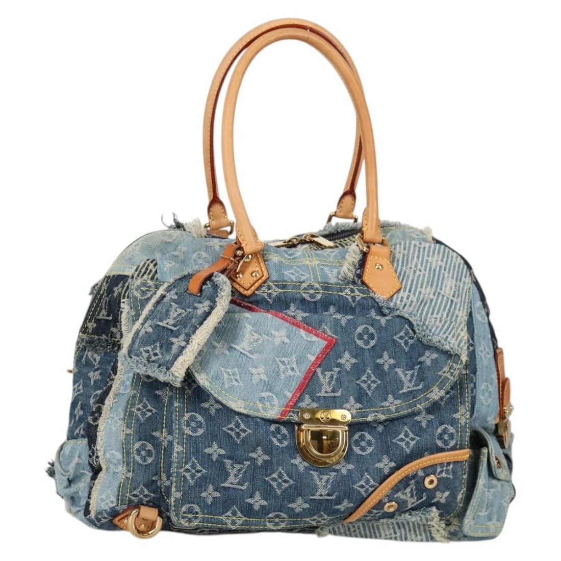LOUIS VUITTON MONOGRAM DENIM PATCHWORK BOWERY TOTE BAG (1 of 10)
